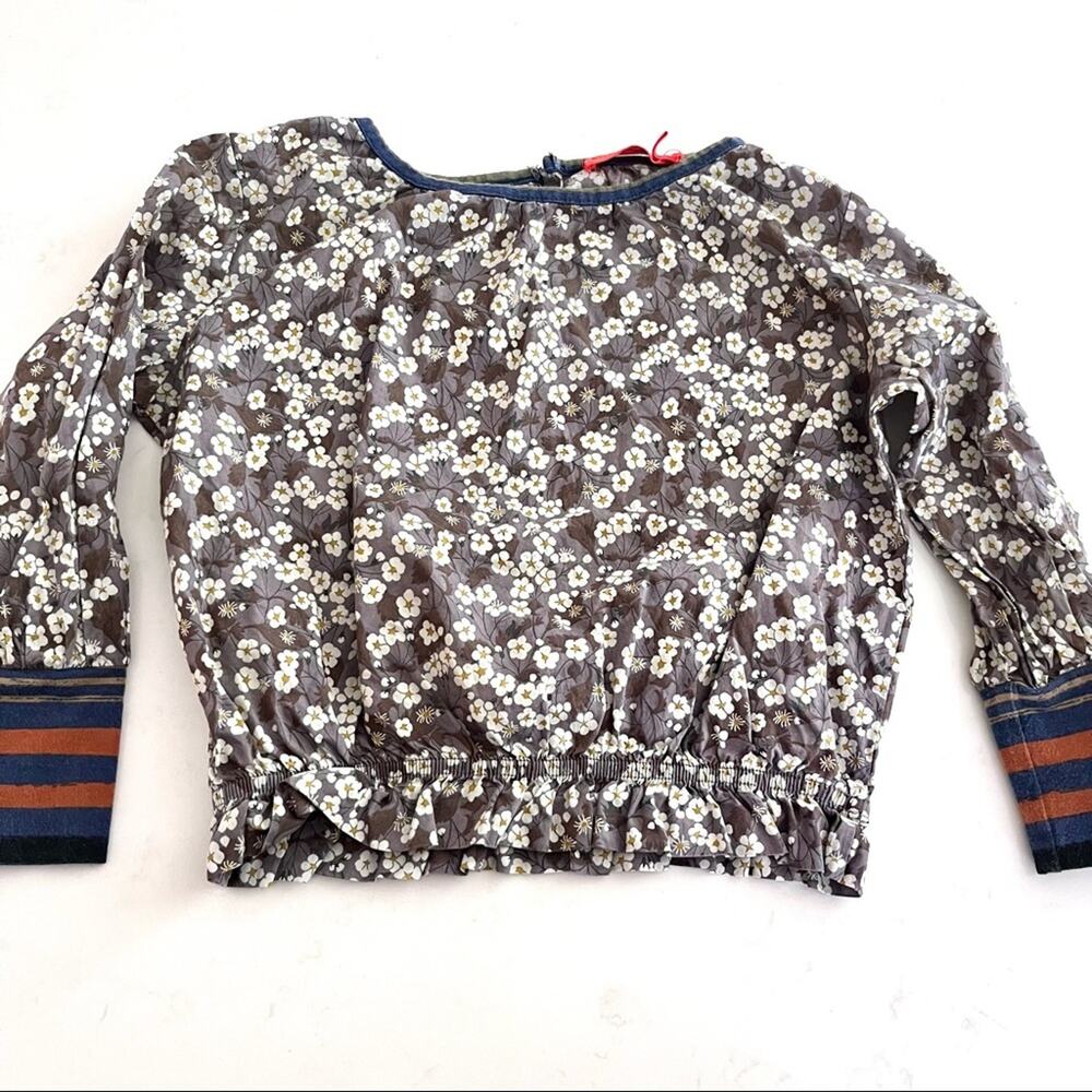 Sonia Rykiel girls designer floral print long sleeve top blouse size 4
